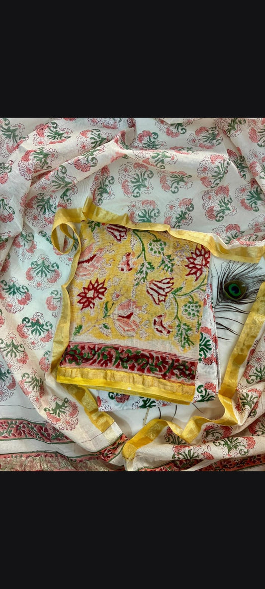 CHANDERI SILK SUIT WITH CHANDERI SILK DUPATTA 11