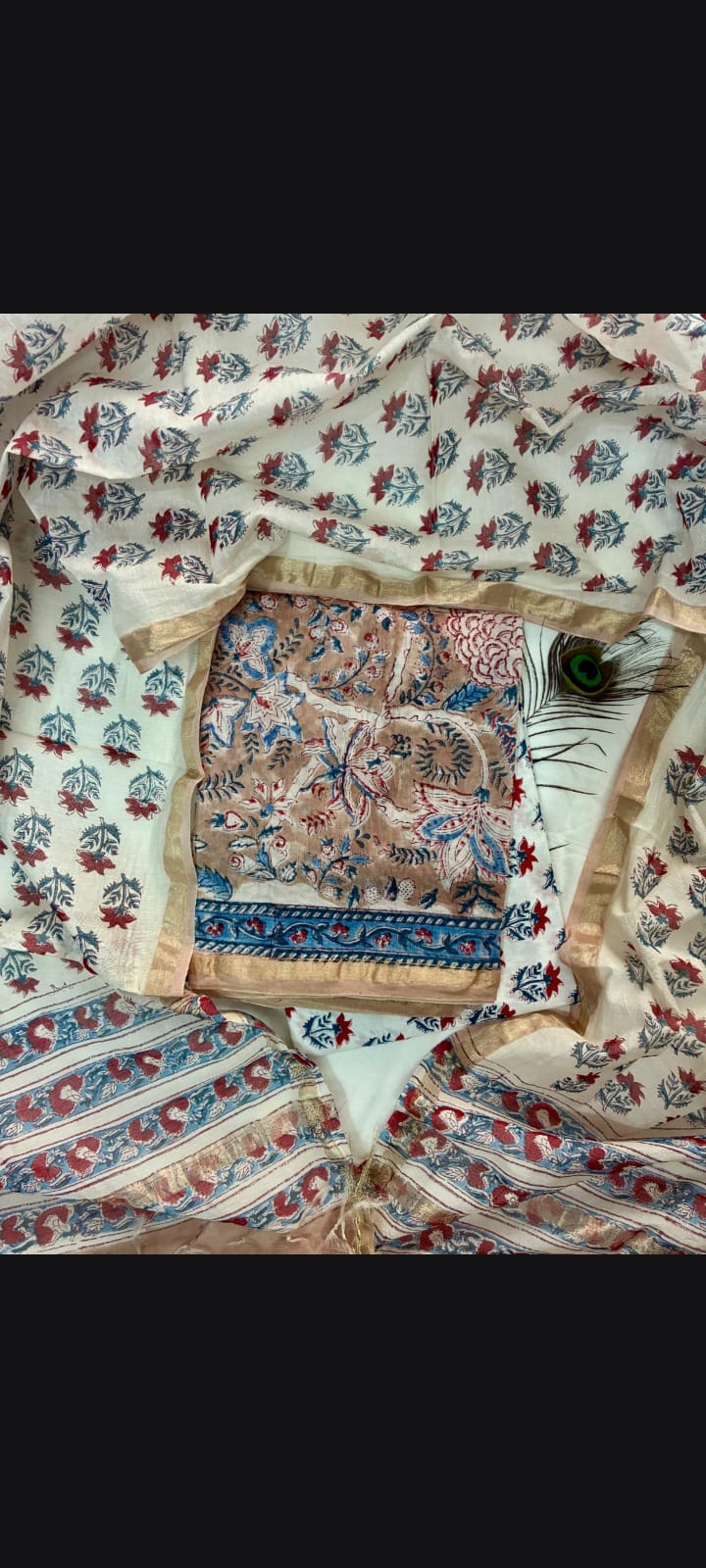 CHANDERI SILK SUIT WITH CHANDERI SILK DUPATTA 49