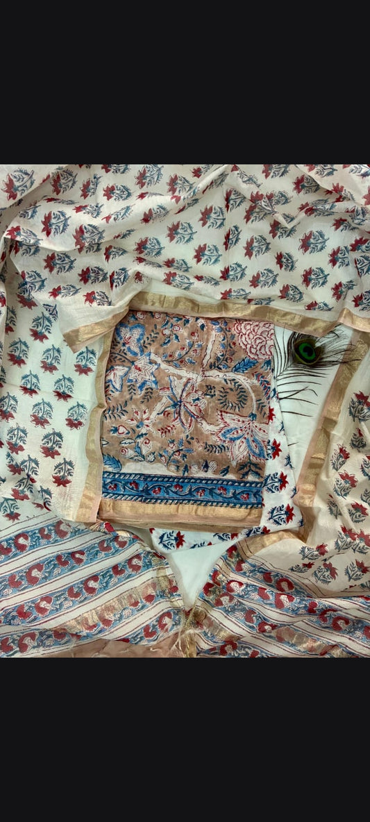 CHANDERI SILK SUIT WITH CHANDERI SILK DUPATTA 49