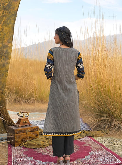 ★original piece   Designer Jaipuri panel Work Cotton Suit(RD42)