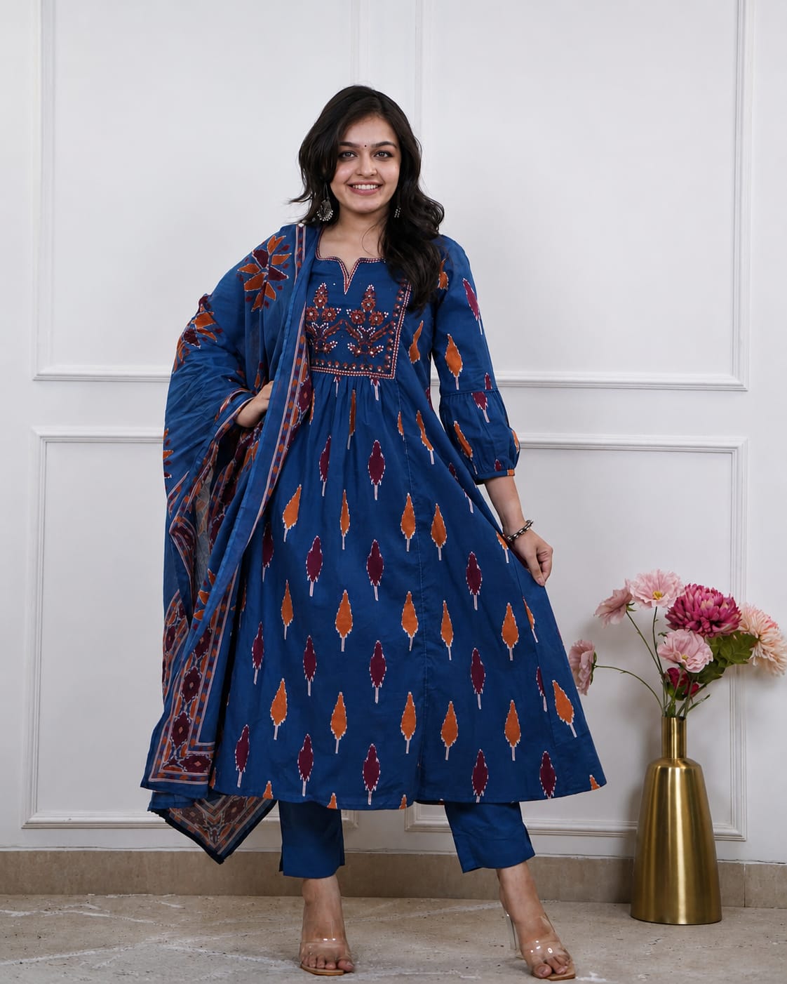 Cotton anarkali dress  🪡🪡🪡🪡(RD49)