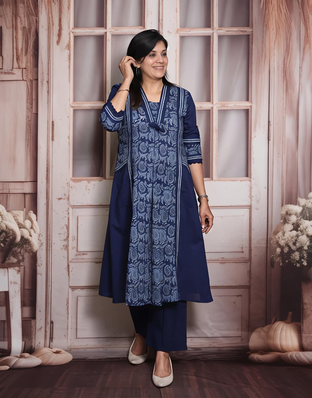 Paisley Grace Cotton Kurta Pant Set (RD58)