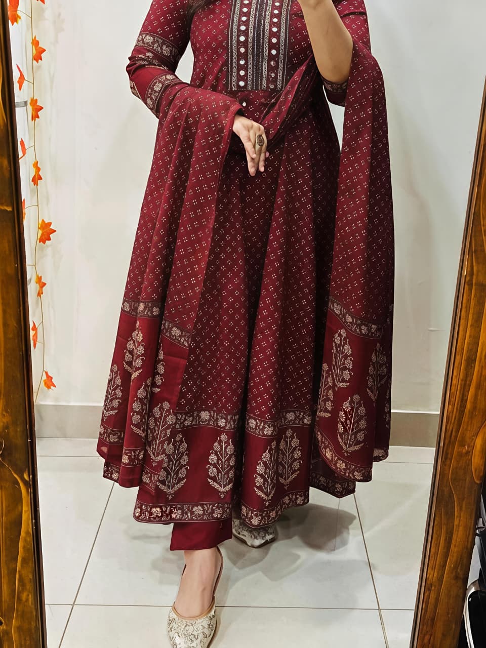 Royal Bandhej Printed Anarkali Suit Set with Dupatta (RD60)