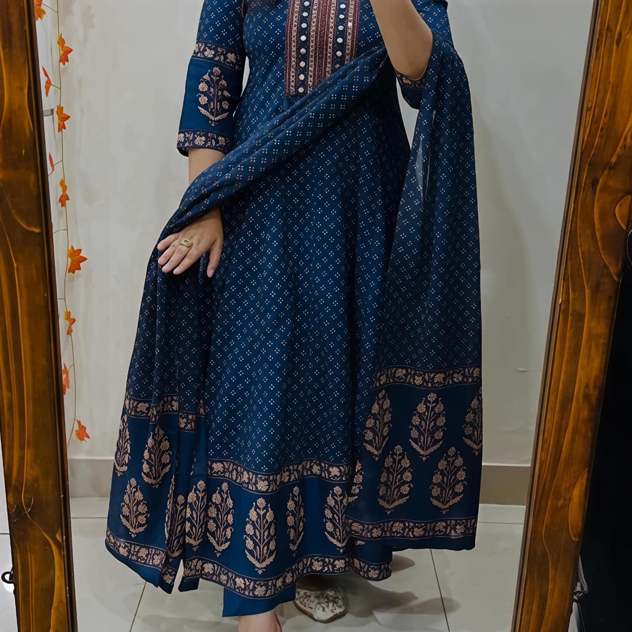 Royal Bandhej Printed Anarkali Suit Set with Dupatta (RD60)