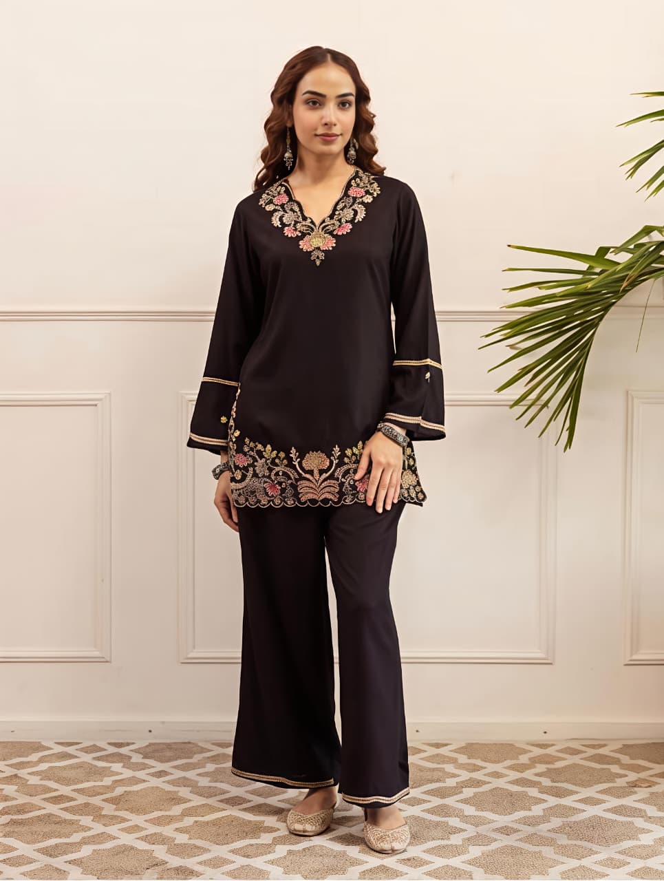 Women's Premium Floral Embroidered Co-Ord Set (RD67)