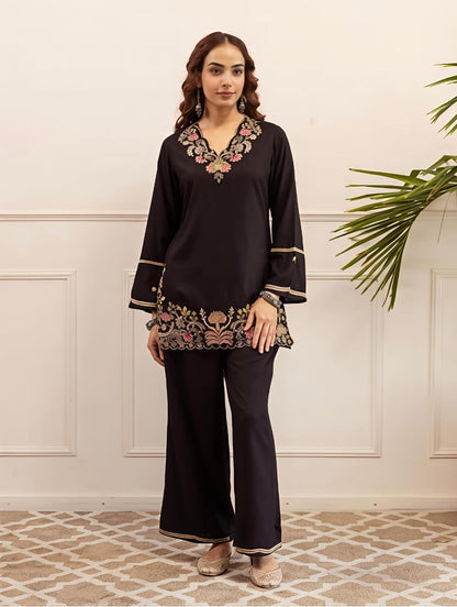 Women's Premium Floral Embroidered Co-Ord Set (RD67)