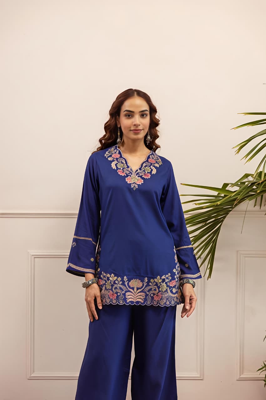 Women's Premium Floral Embroidered Co-Ord Set (RD67)