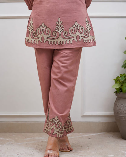 Premium Embroidered Cotton Co-Ord Set for Women (RD68)