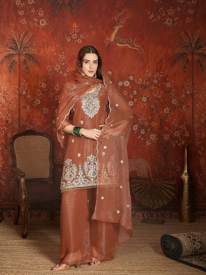 ✨ Premium Embroidered Sharara Set ✨(RRRD53)