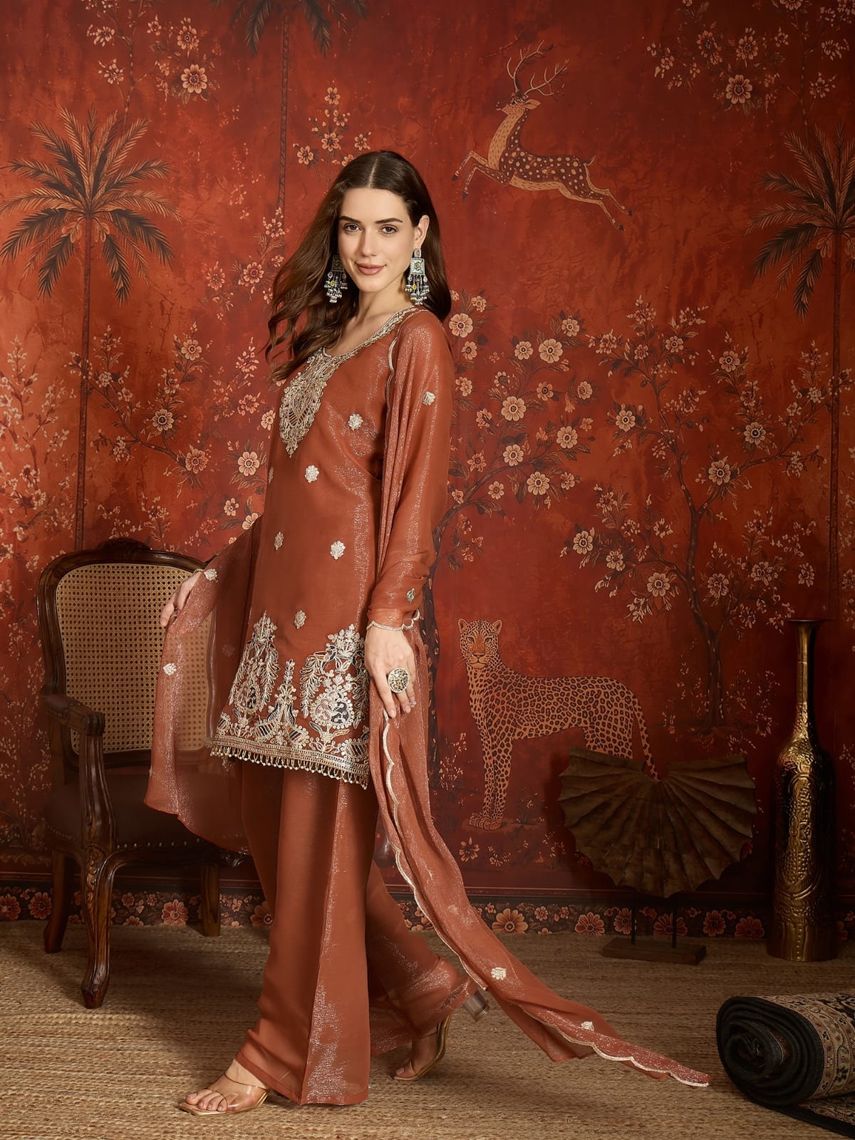 ✨ Premium Embroidered Sharara Set ✨(RRRD53)