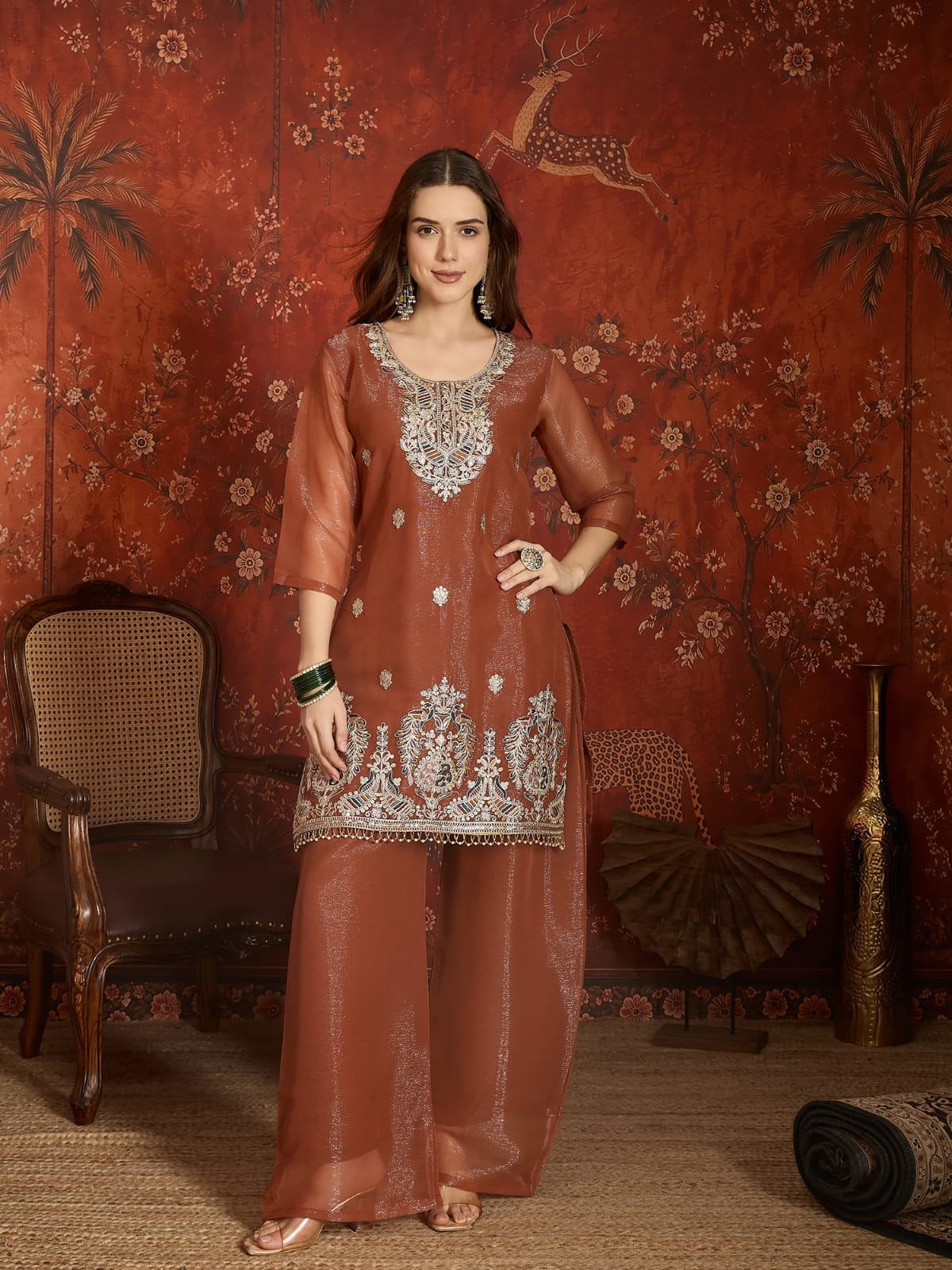 ✨ Premium Embroidered Sharara Set ✨(RRRD53)