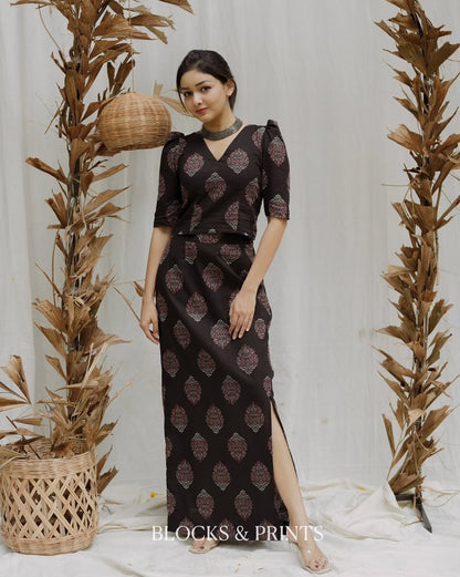 Elegant Block Print Co-Ord Set for Women (RS05)