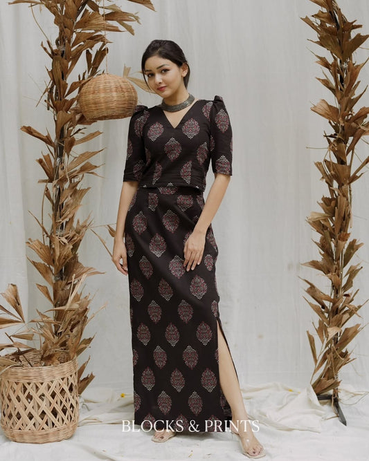 Elegant Block Print Co-Ord Set for Women (RS05)