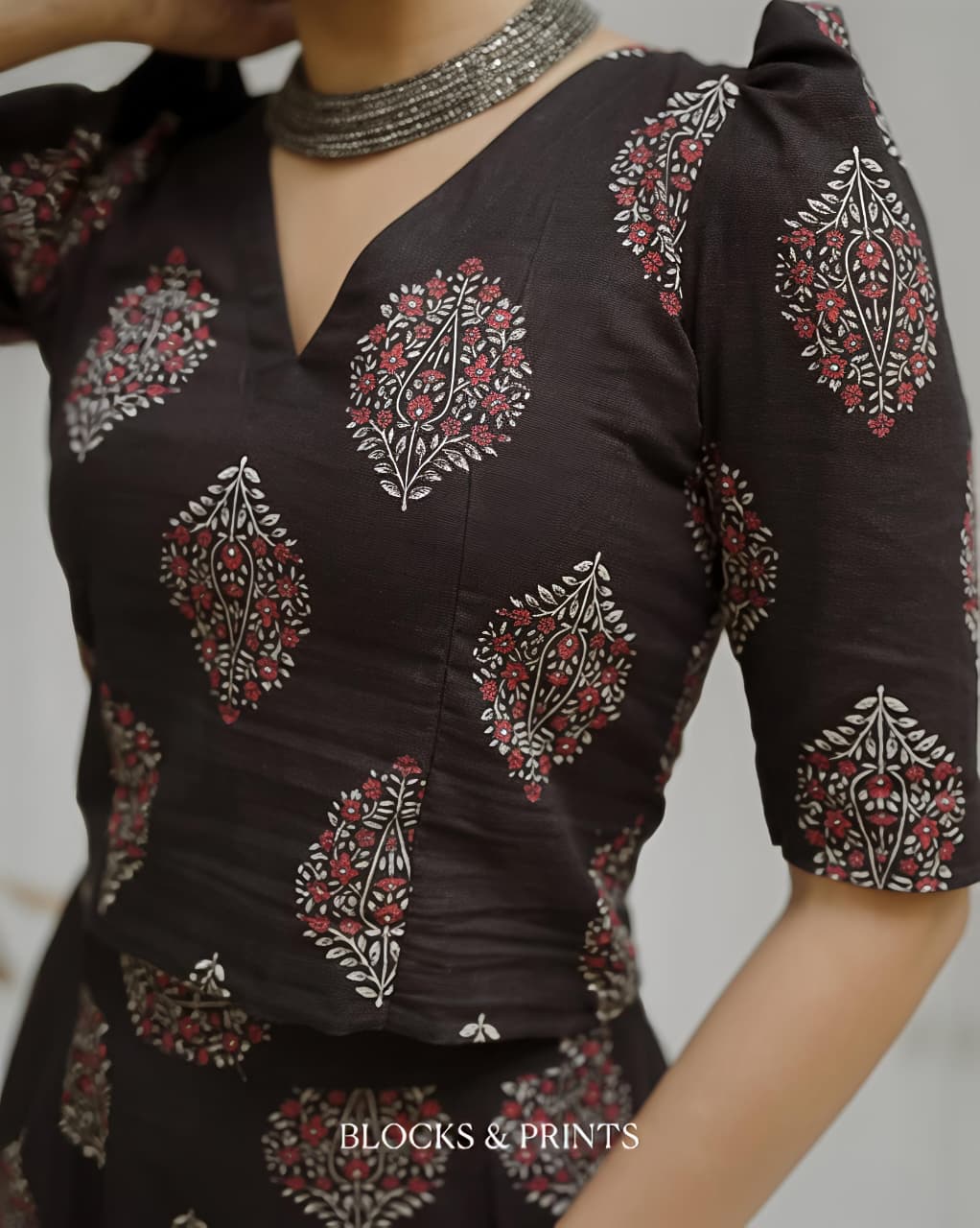 Elegant Block Print Co-Ord Set for Women (RS05)