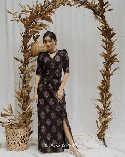 Elegant Block Print Co-Ord Set for Women (RS05)