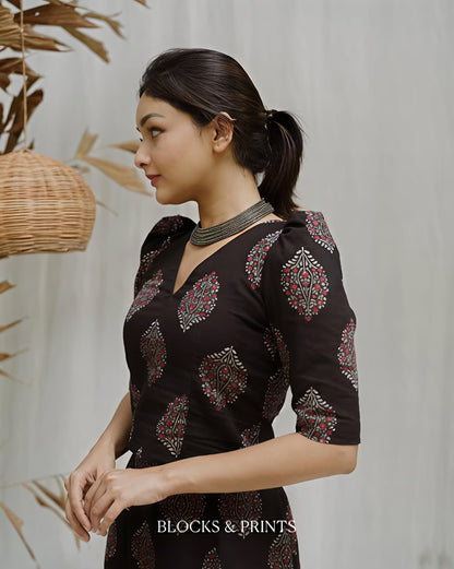 Elegant Block Print Co-Ord Set for Women (RS05)