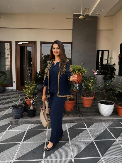 Embroidered Cotton Flex Co-Ord Set for Women (RS04)