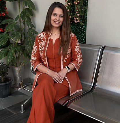 Embroidered Cotton Flex Co-Ord Set for Women (RS04)