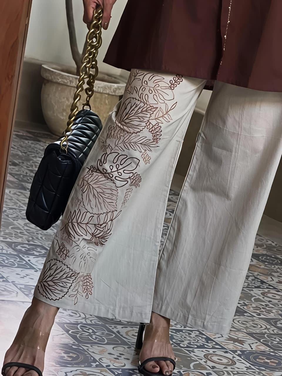 Elegant Embroidered Kurta Palazzo Set (CJ06)