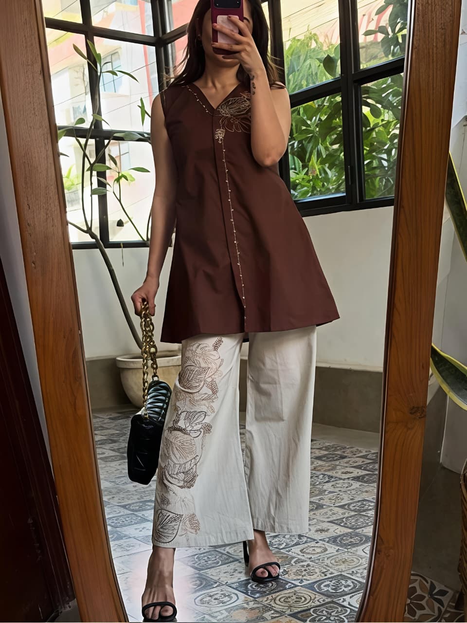 Elegant Embroidered Kurta Palazzo Set (CJ06)