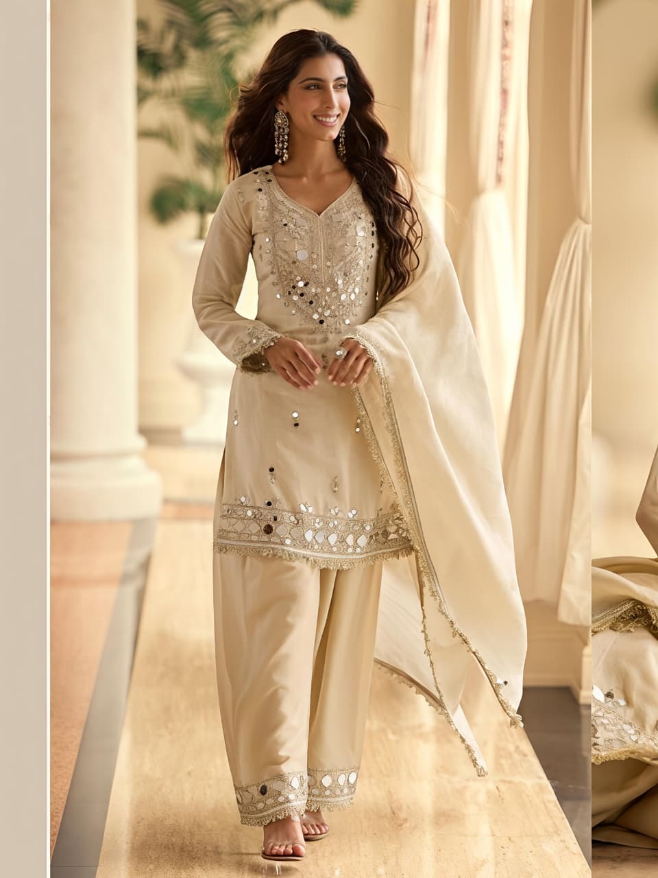 Elegant Embroidered Chikankari Suit Set with Dupatta (RRRD63)