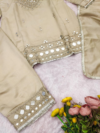 Elegant Embroidered Chikankari Suit Set with Dupatta (RRRD63)