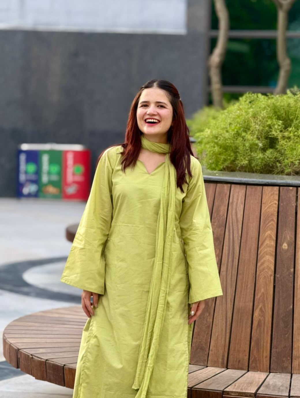 Women’s Cotton Solid Kurta Pant & Dupatta Set – Lime Green Co-Ord Ethnic Suit (RD81)