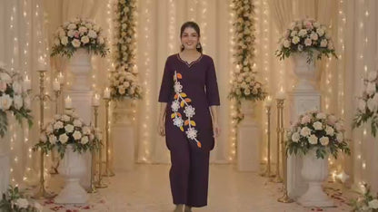 Elegant Floral Fusion Kurta Set (RRRD52)